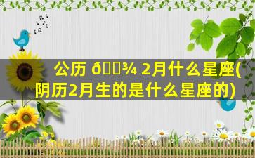 公历 🌾 2月什么星座(阴历2月生的是什么星座的)